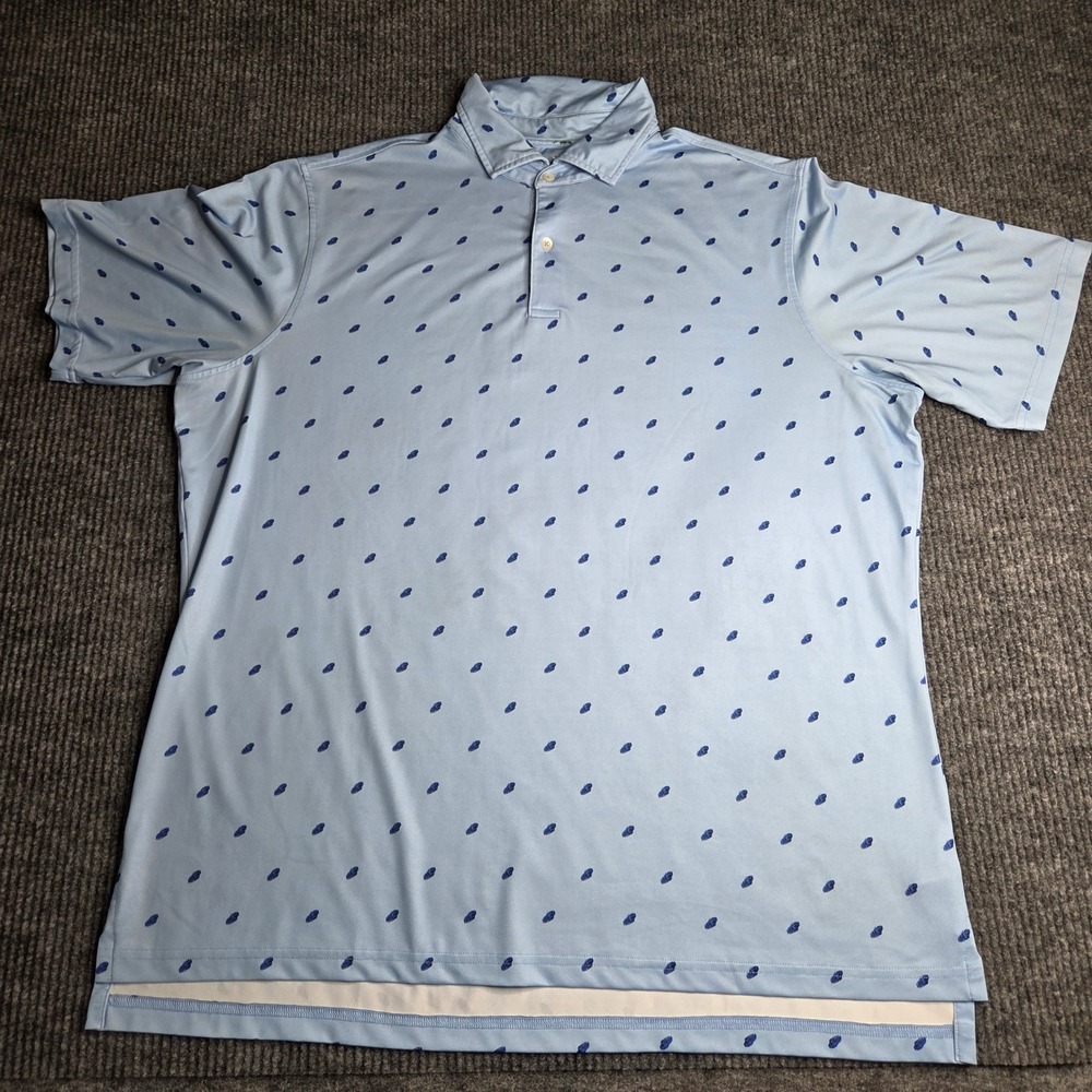 Fairway & Greene Golf‎ Polo Shirt Mens XL Blue Leaf Print Made in USA